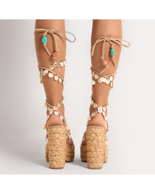 Naked Wolfe Metallic Platform Heeled Sandal
