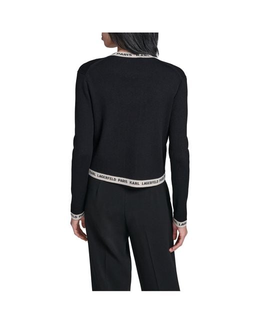 Karl Lagerfeld Black Sportswear Cardigan