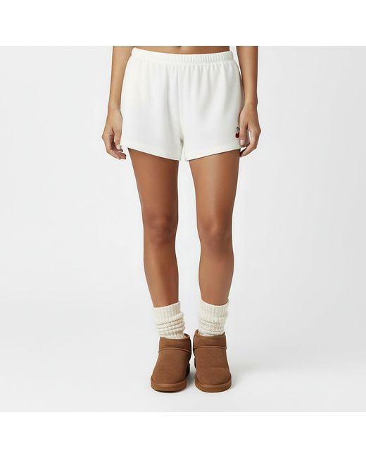 Jack Wills White Pointelle Fleece Jogger Shorts