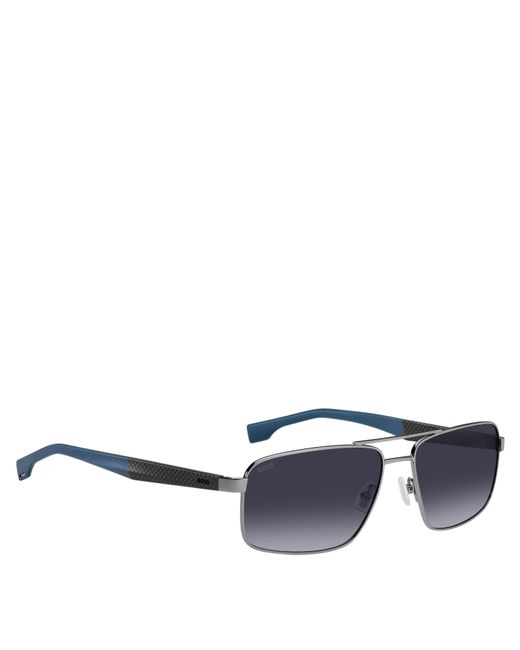 Boss Blue Round Sunglasses for men
