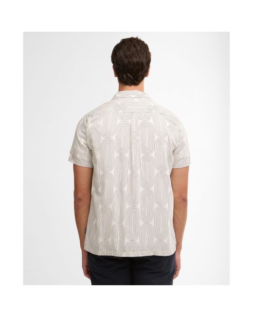 Barbour Gray Patterned Short Sleeve Shirt for men