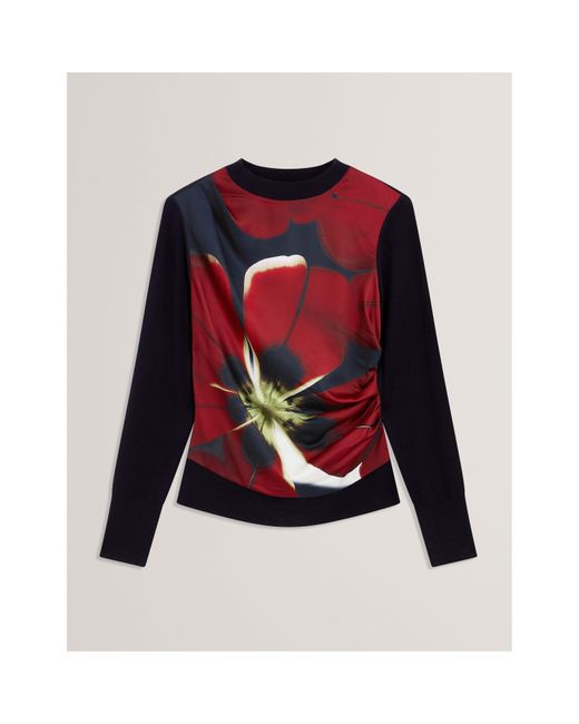 Ted Baker Red Woven Front Top