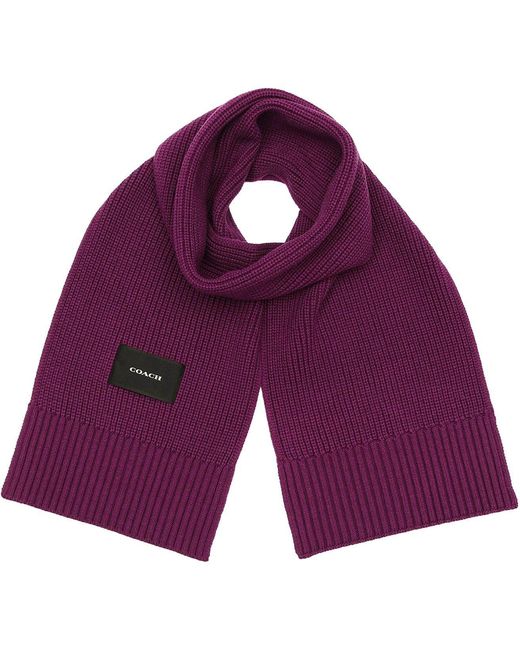 COACH Purple Woven Scarf