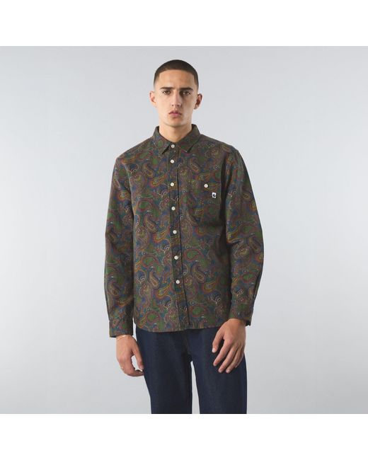 Pretty Green Green Pg 15th Paisleyshirt Sn44 for men