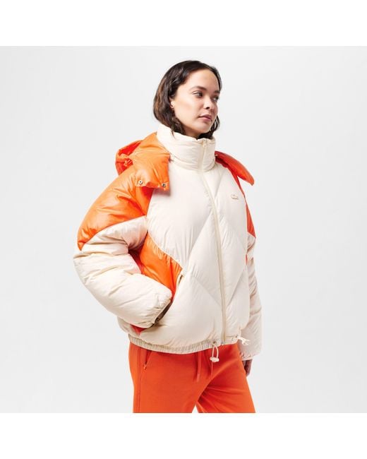 Lacoste Orange Quilted Thermal Puffer Jacket