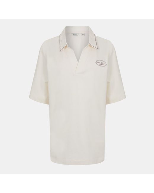 Jack Wills White Jw Slouchy Short-Sleeve Polo Shirt