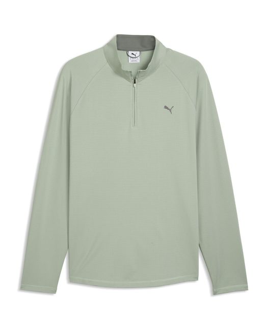 PUMA Green Pure Grid 1/4 Zip Pullover for men