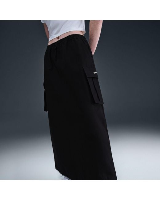 Nike Black Street Cargo Midi Skirt