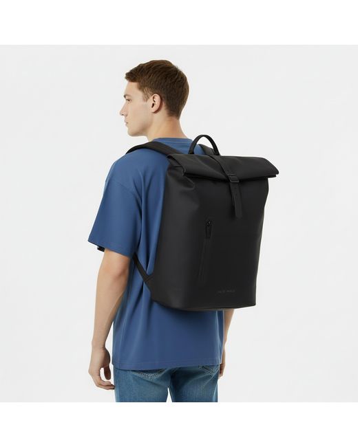 Jack Wills Black Roll Top Backpack
