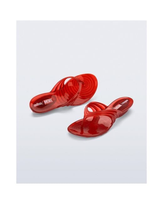 Melissa Red Flexible Flip Flops