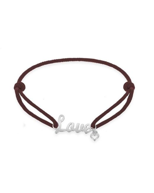 Be You Brown Sterling Silver Cord 'love' Charm Bracelet
