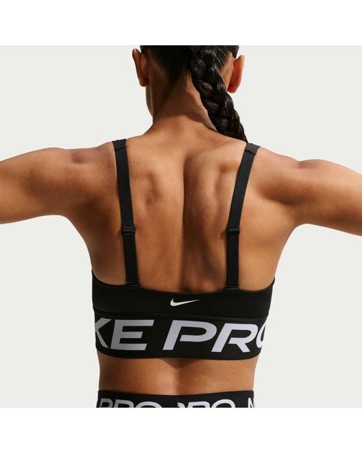 Nike Black Pro Indy Plunge Medium-Support Padded Sports Bra