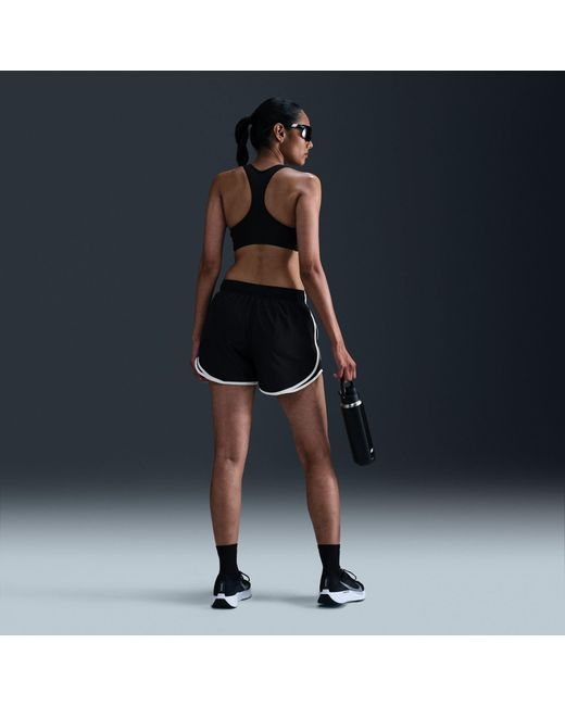 Nike Black Tempo Dri-Fit Mid-Rise Brief-Lined Running Shorts