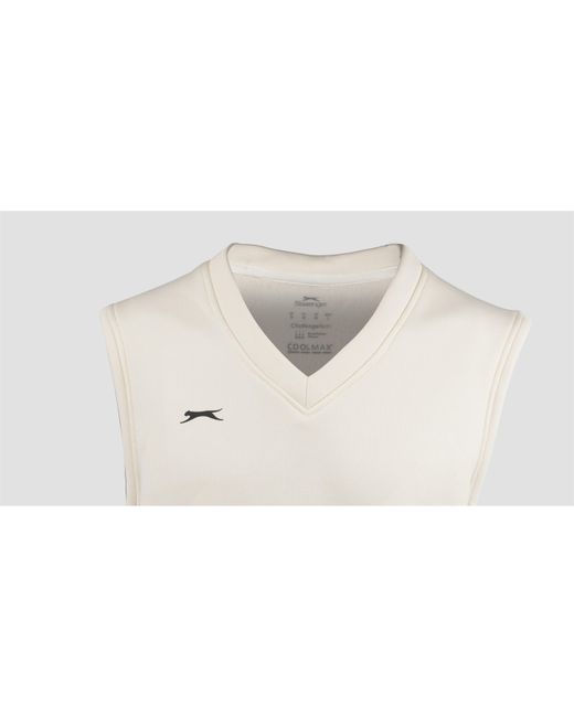 Slazenger 1881 White Sleeveless Cricket Jumper for men