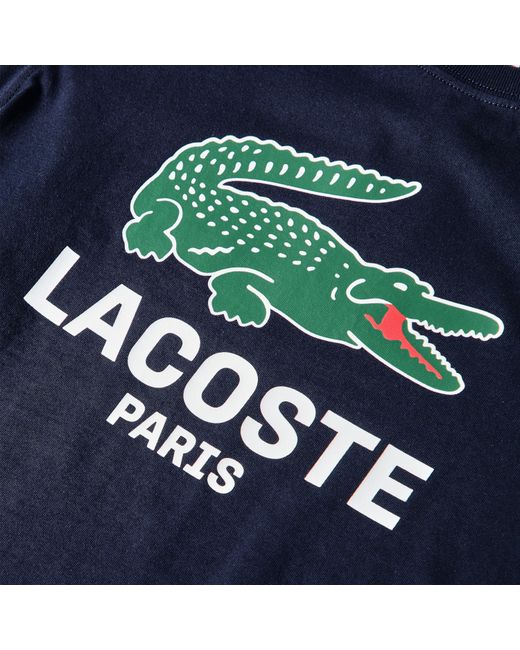 Lacoste Blue Large Croc Regular Fit T-Shirt for men