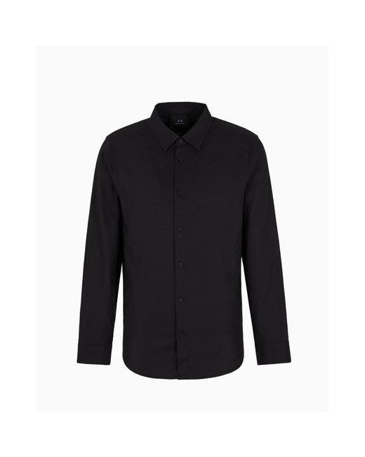 ARMANI EXCHANGE Black Long Sleeve Patterned Shirt for men