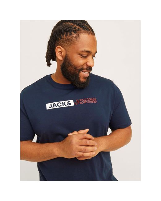 Jack & Jones Blue Jack Corp Logo T-Shirt Plus Size for men