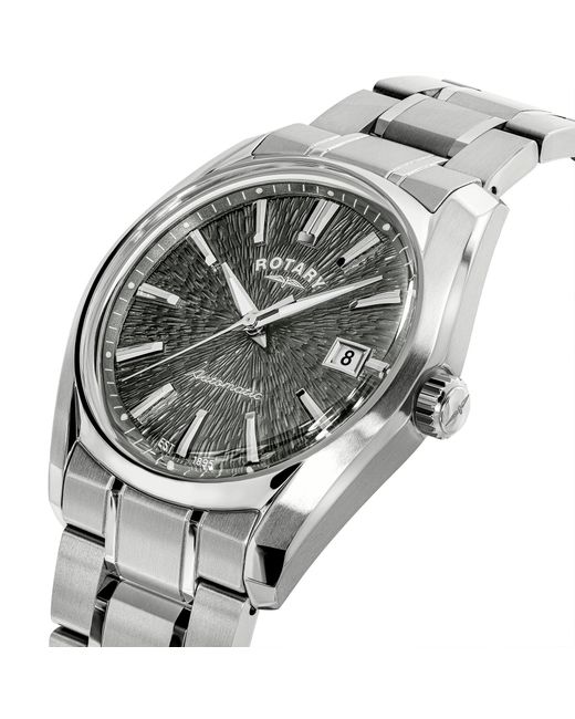 Rotary Metallic Lumen Dial Ss Bracelet Watch for men