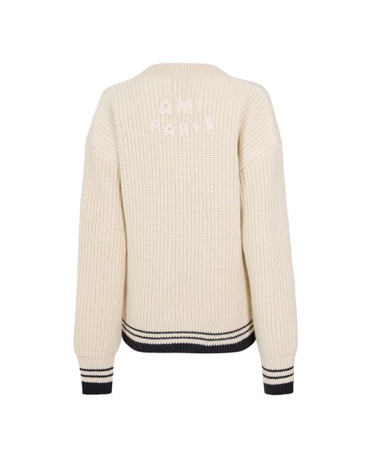 AMI Natural Ami V Neck Jumpr Ld61