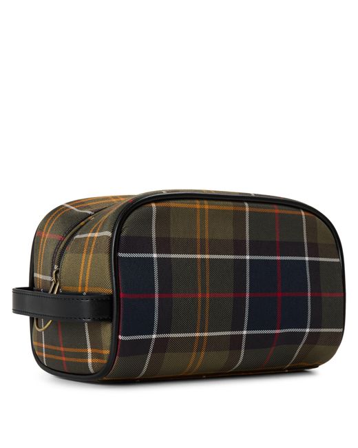 Barbour Black Tartan Washbag for men