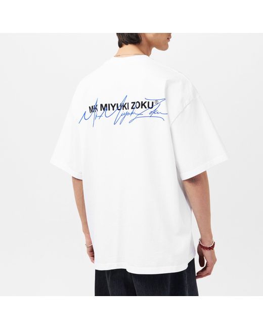 MKI Miyuki-Zoku Blue Script T-Shirt for men