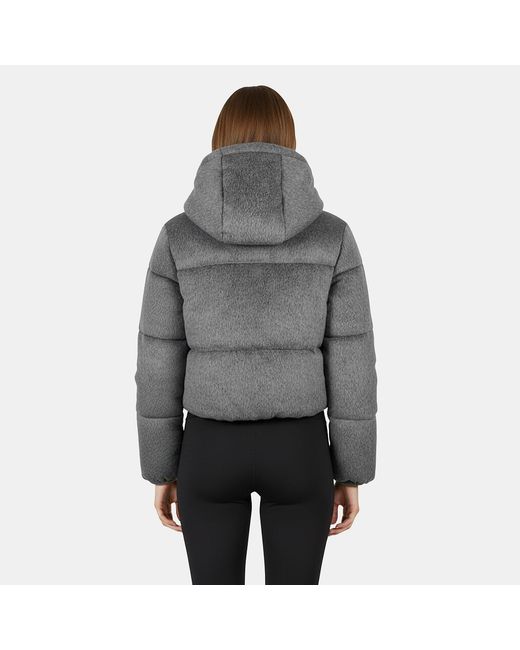 Jack Wills Gray Wind Resistant Detachable Hood Long Sleeve Short Puffer Jacket