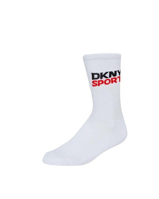 DKNY White 3 Pack Sport Socks Dogwood for men
