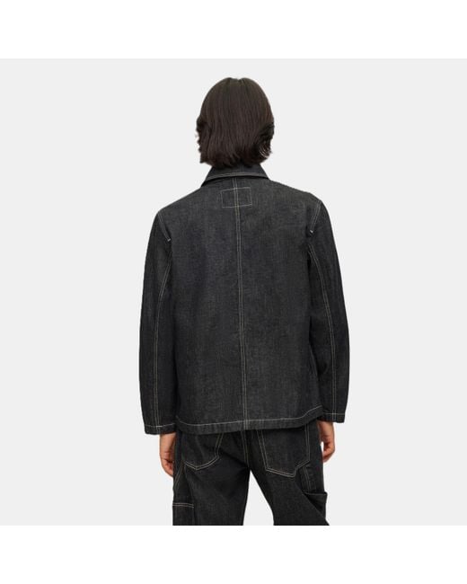 HUGO Black Button-Through Tailored Fit Denim Jacket for men