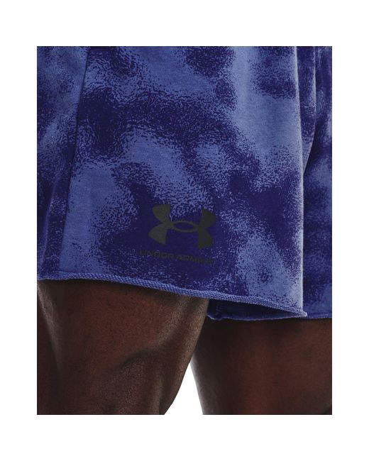 Under Armour Blue Rival Terry 6Inch Gym Shorts for men