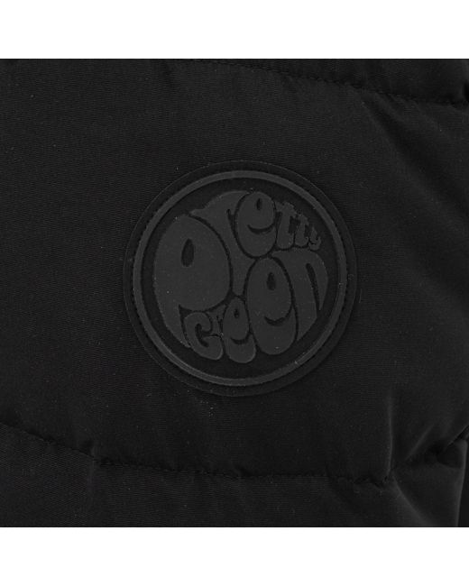 Pretty Green Black Pretty's Hooded Long Sleeve Short Puffer Jacket for men