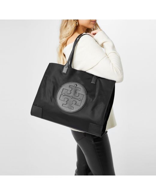 Tory Burch Black Large Ella Tote Bag
