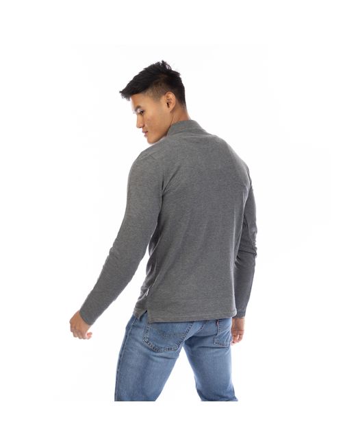 Peter Werth Gray Glasby Long Sleeve Polo Shirt for men