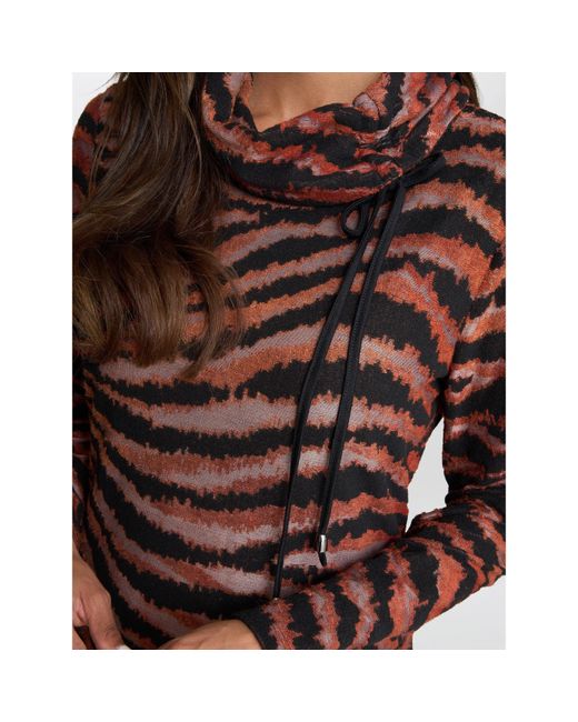 Gina Bacconi Red Aisling Animal Print Dress