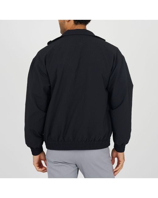 Brave Soul Black Seersucker Oversized Coach Jacket for men