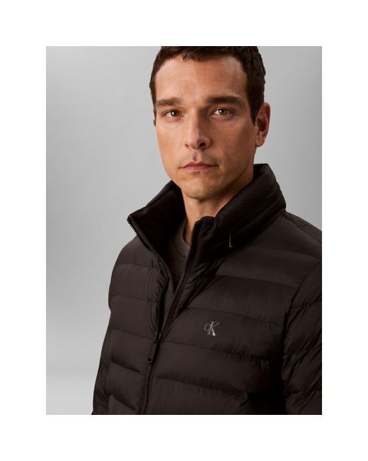 Calvin Klein Black Full Zip Short Puffer Jacket for men