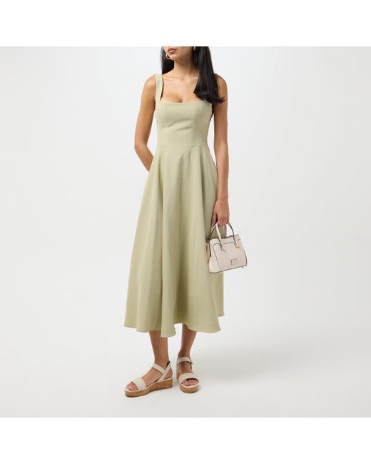 Dune White Lazered Leather Flatform Sandals