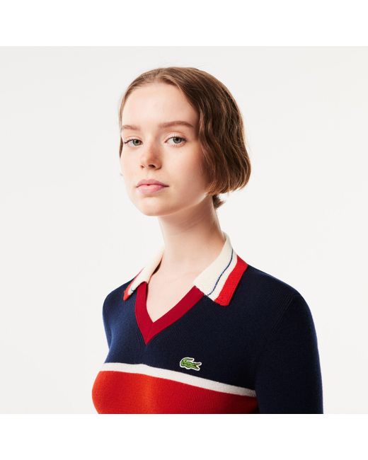 Lacoste Red Long-Sleeve Contrast T-Shirt