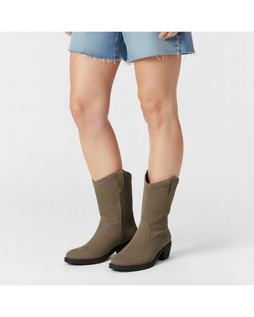 Jack Wills Green Jw Dalida Suede Calf Chunky Heel Hiker Boots