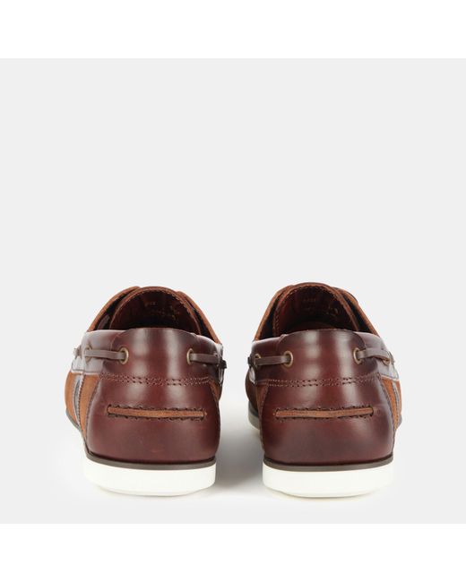 Barbour Brown Wake Boat Shoes for men