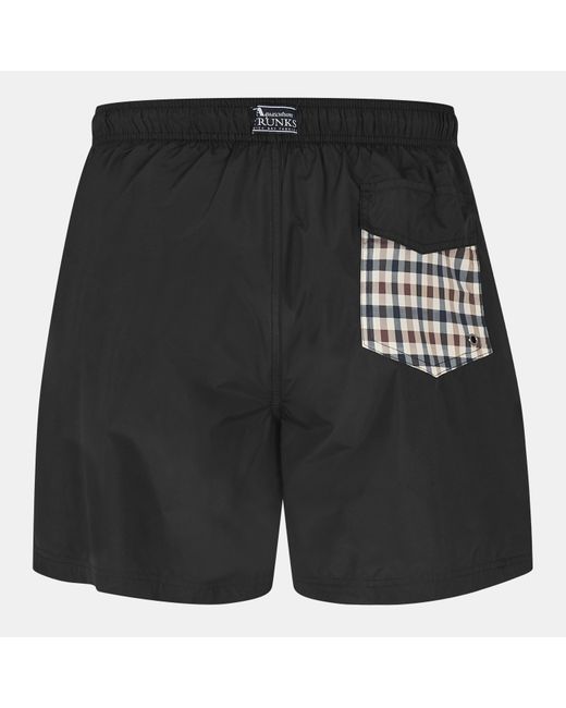 Aquascutum Black Quick Dry Pocket Swim Shorts for men