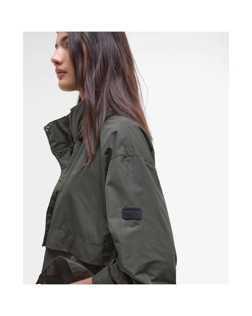 Barbour Gray Roxanna Showerproof Concealed Hood Long Sleeve Rain Anorak