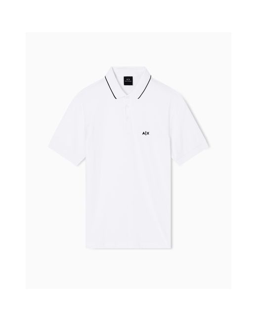 ARMANI EXCHANGE White Short Sleeve Polo Shirts for men