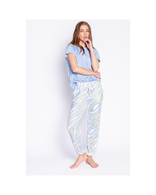 Pj Salvage Blue Cuffed Pant