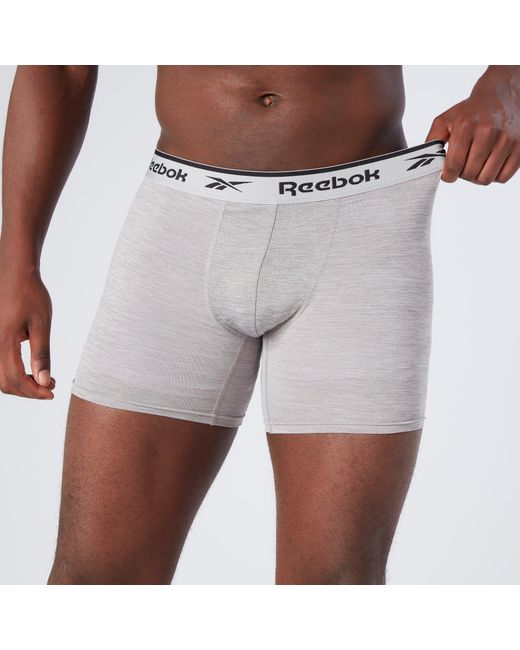 Reebok Gray 3 Pack Performance Boxer Shorts for men