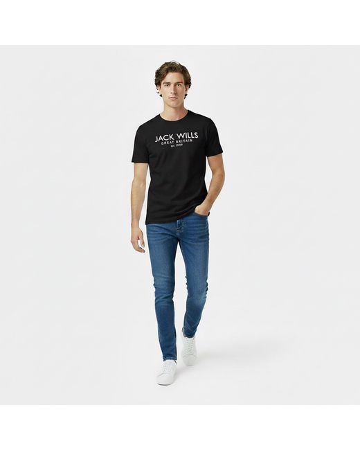 Jack Wills Black Carnaby Logo T-Shirt for men