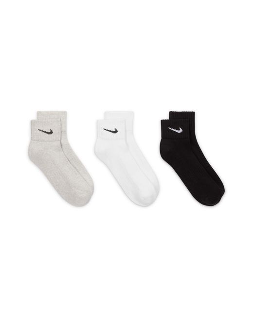 Nike White Three Pack Quarter Socks for men