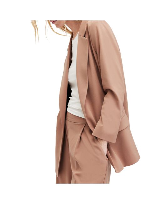 AllSaints Brown Aleida Tri-Fold Tailored Blazer
