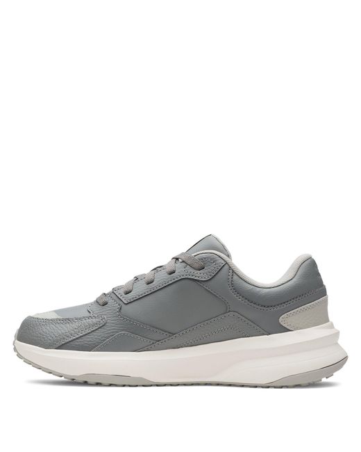 Under Armour Gray Edge Leather Low-Top Trainers for men