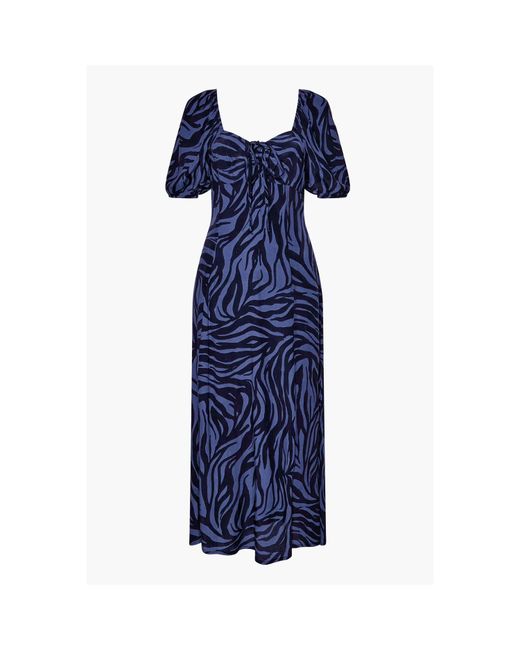Great Plains Blue Zebra Short-Sleeve Maxi Dress