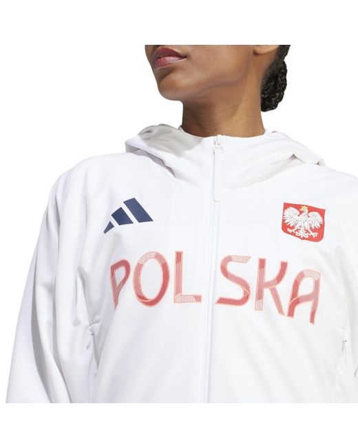 Adidas White Poland Performance Tracksuit Top